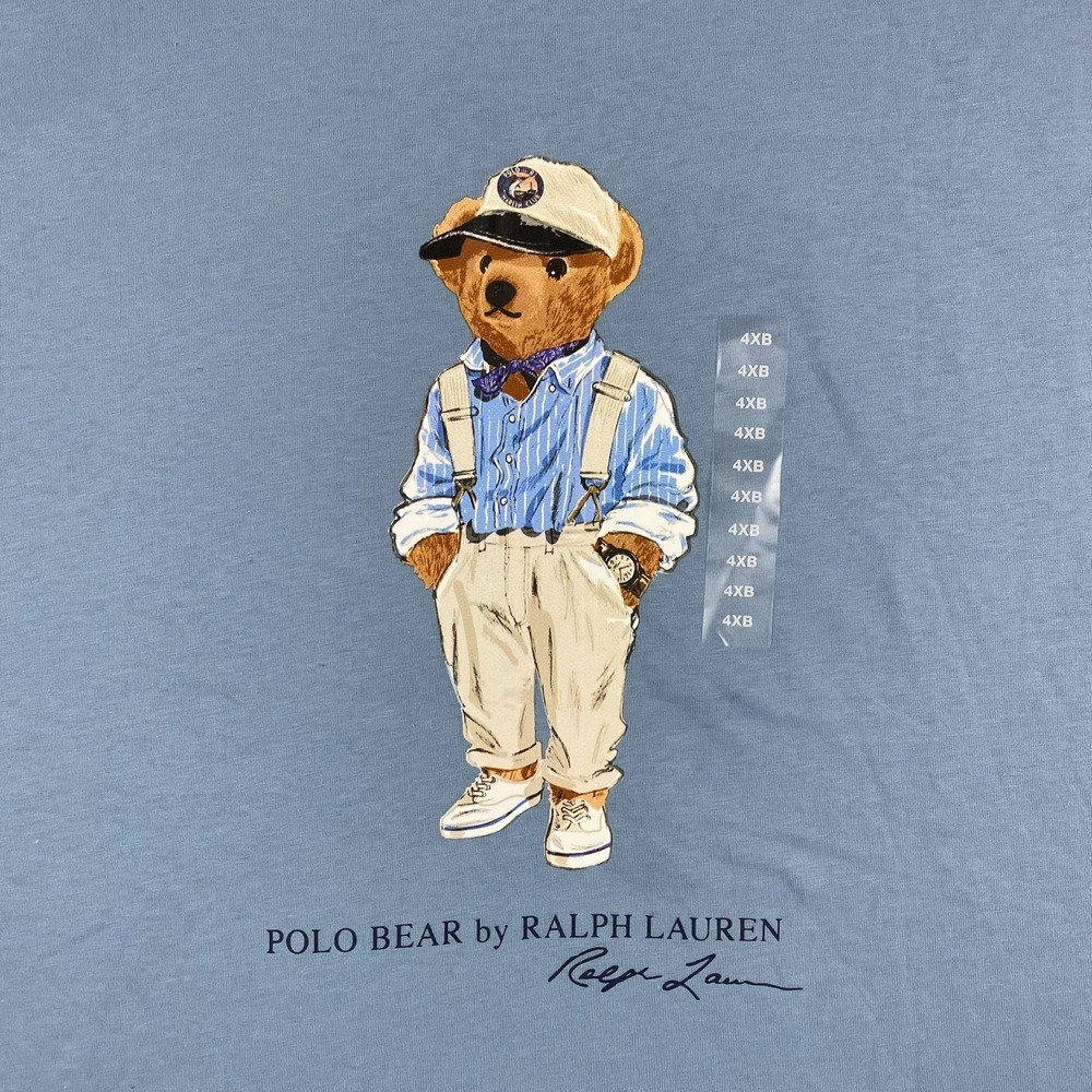 Ralph Lauren Polo Bear T shirt 4XB Big bear light blue NEW NWT - Picture 2 of 13